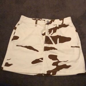 Cow print mini skirt